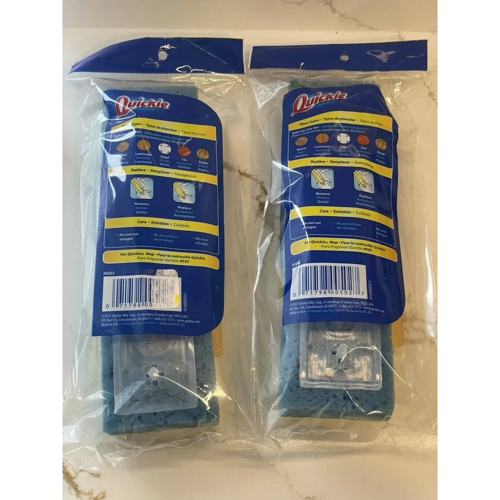 Quickie Super Squeeze‎ Mop Refills Fits #050 Lot of 2 Dual Sponge Sealed New